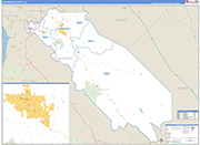 San Benito County Wall Map Basic Style